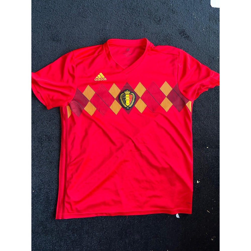 Adidas Belgium 2018 World Cup Home Jersey Red Soccer Shirt XL Climalite